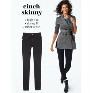 CAbi Black Cinch Skinny Denim Jeans